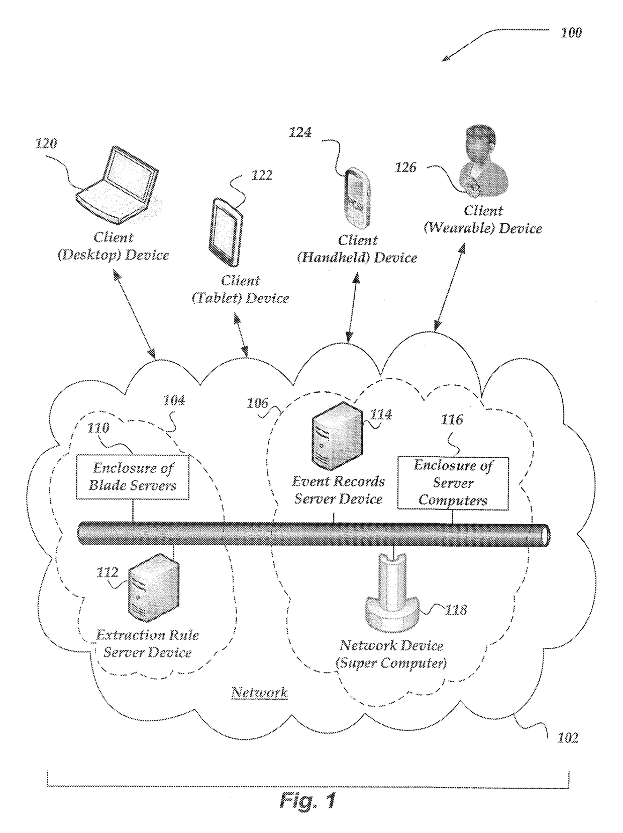 Providing an extraction rule associated with a selected portion of an event