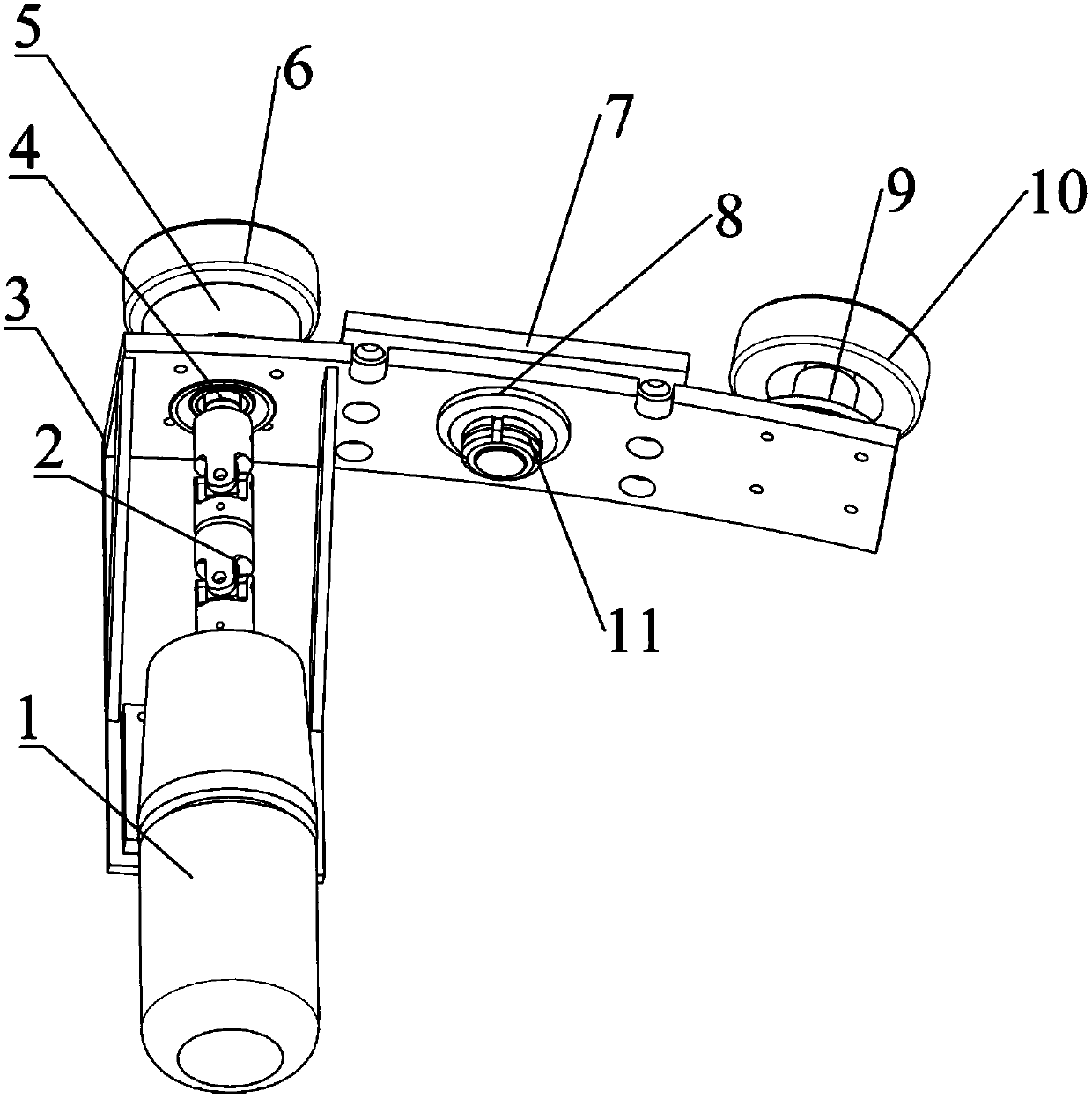 Two-wing revolving door self-aligning drive device