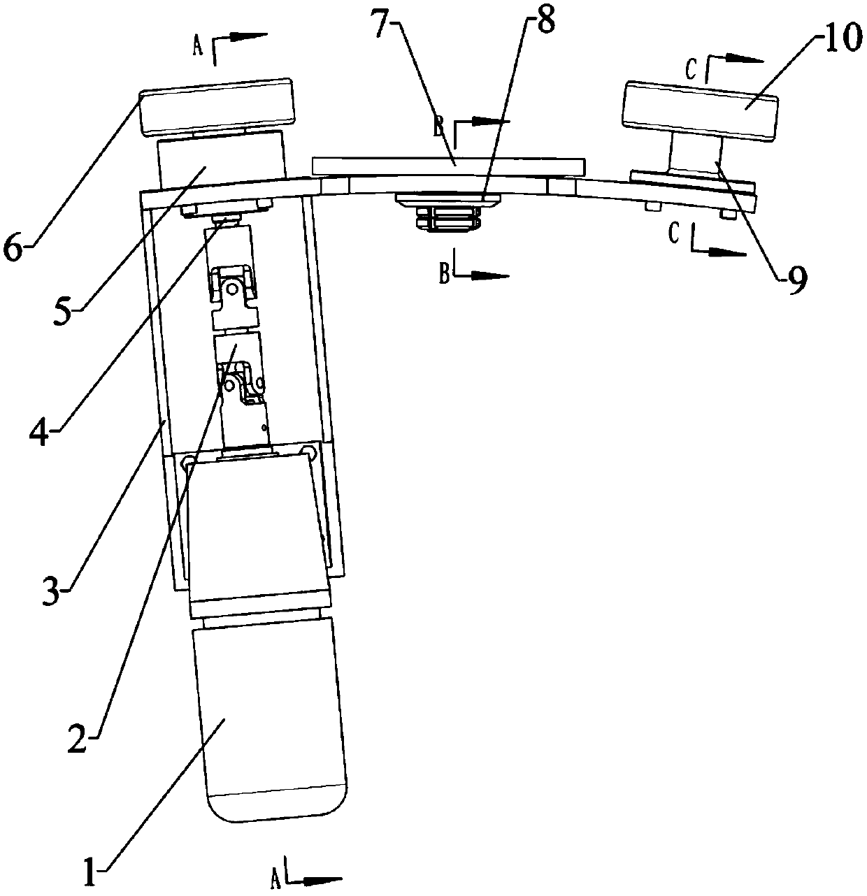 Two-wing revolving door self-aligning drive device