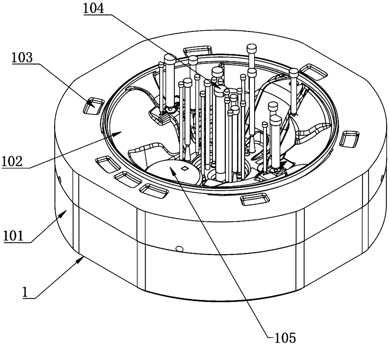 Novel framework die-casting die for steering wheel