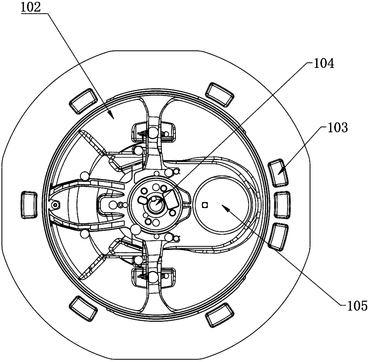 Novel framework die-casting die for steering wheel