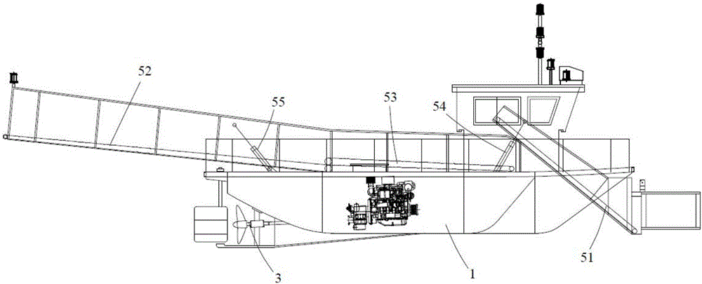 Water surface cleaning ship