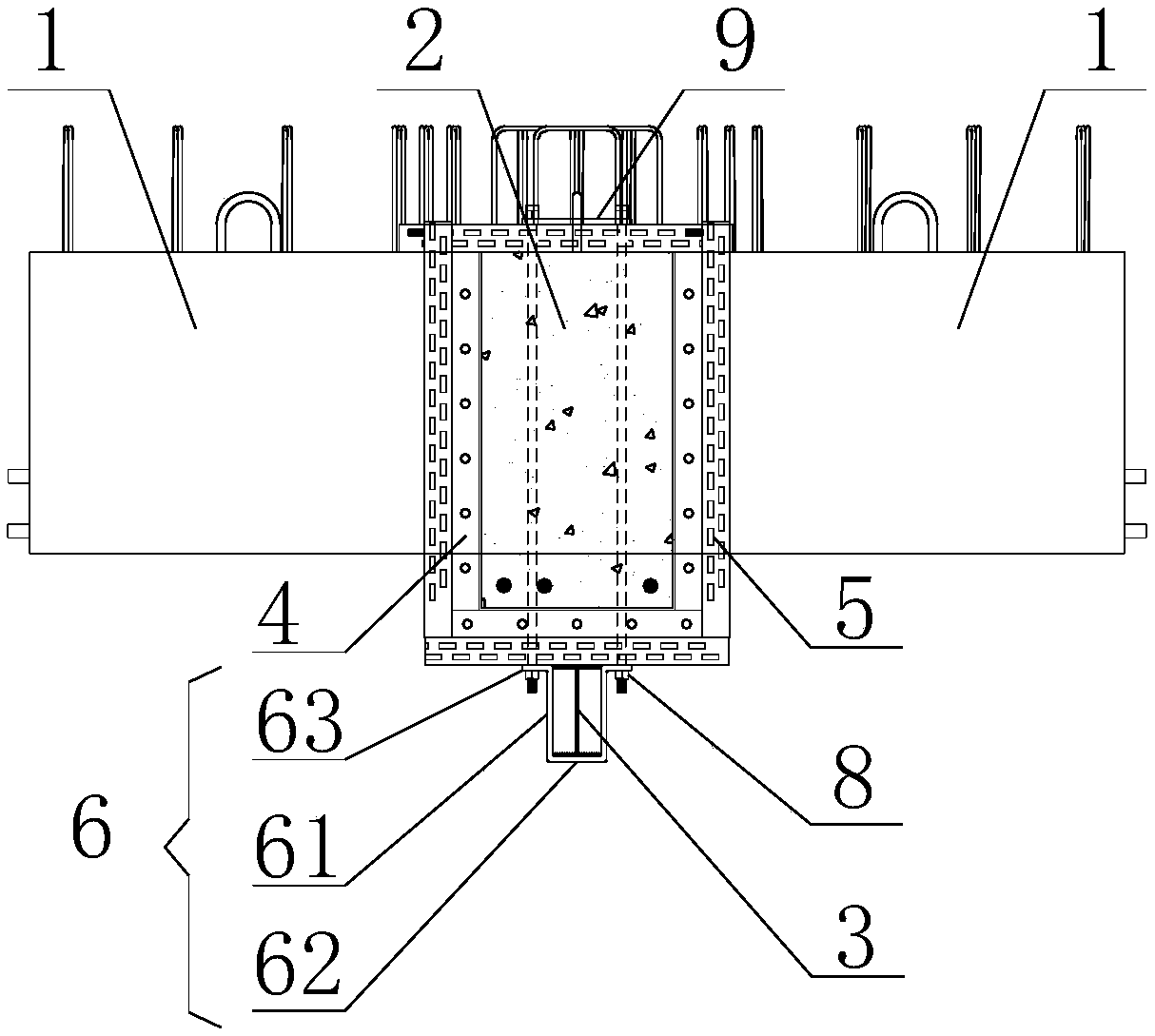 Support-free toolized formwork system applied to fabricated cast-in-place section and use method thereof