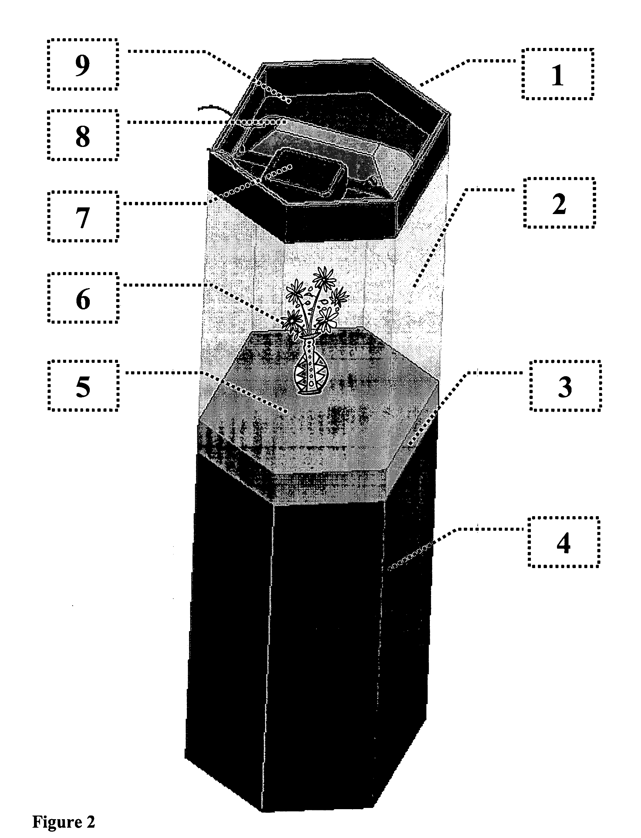 Sanitizing container and display