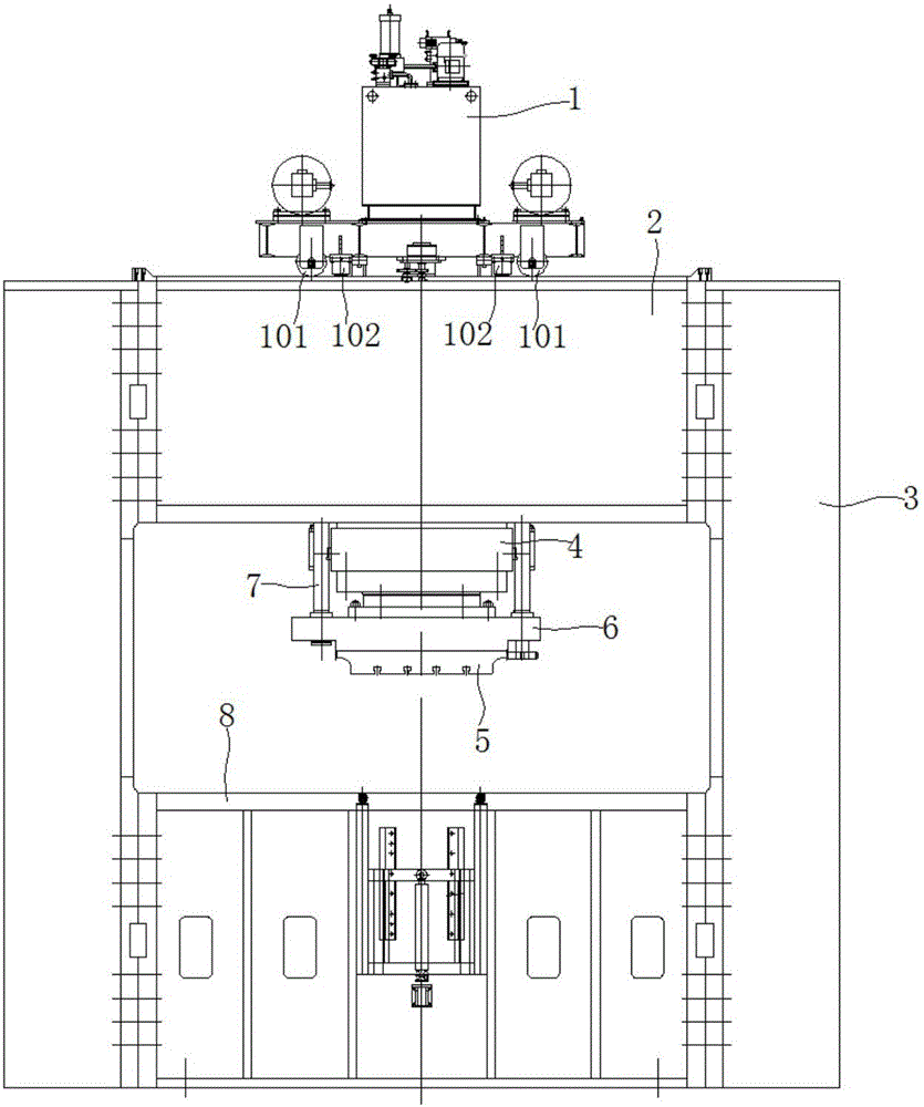 Large-tonnage rotation movement hydraulic machine