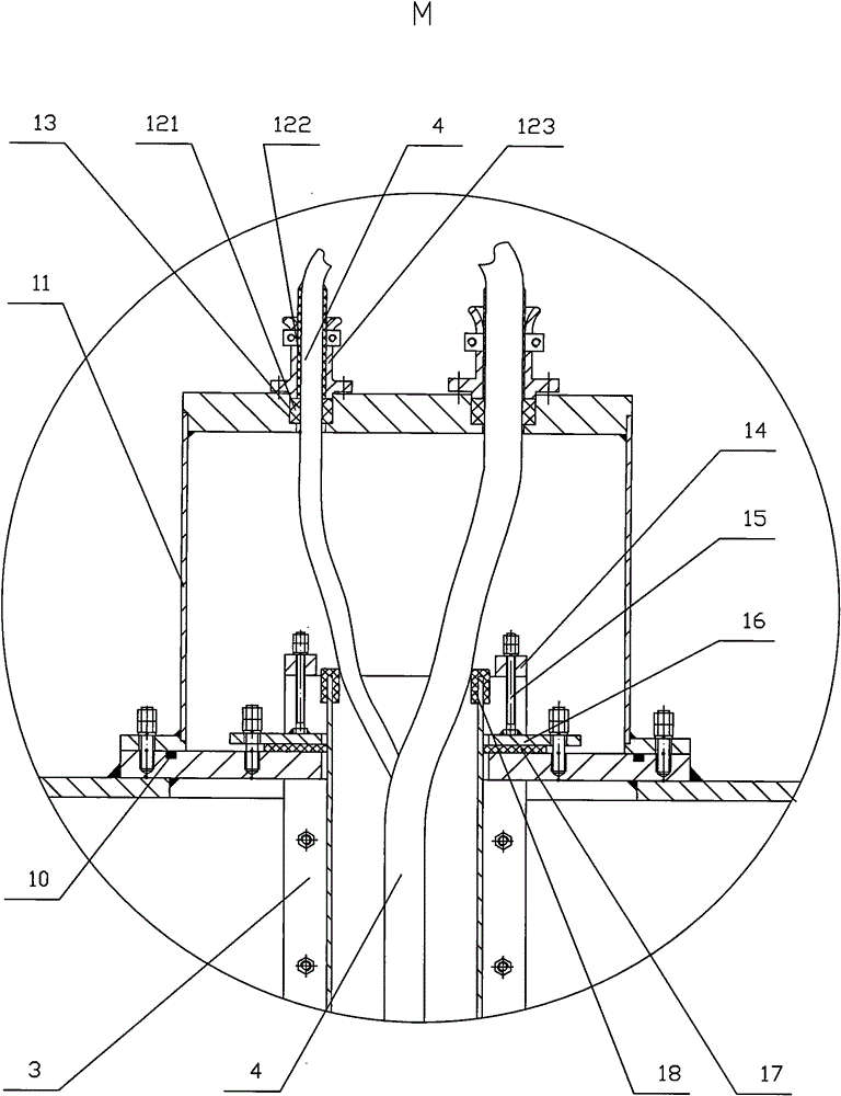 Cable dry-type line-outgoing device of electric diving pump