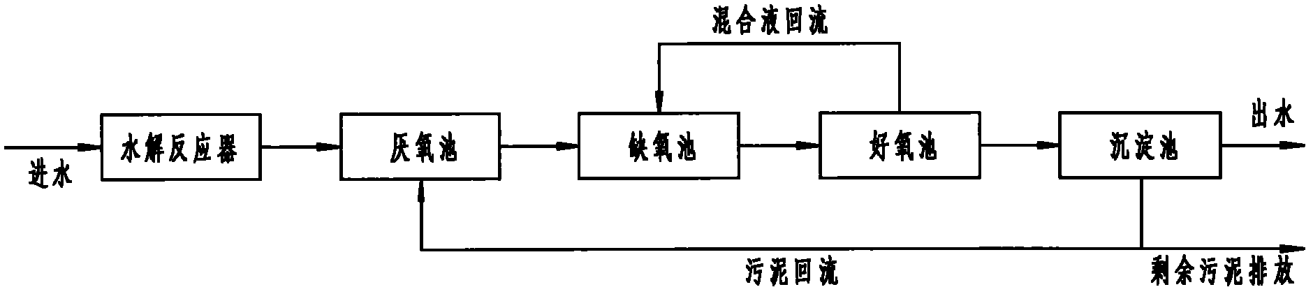 Hydrolysis denitrification denitrification system and method