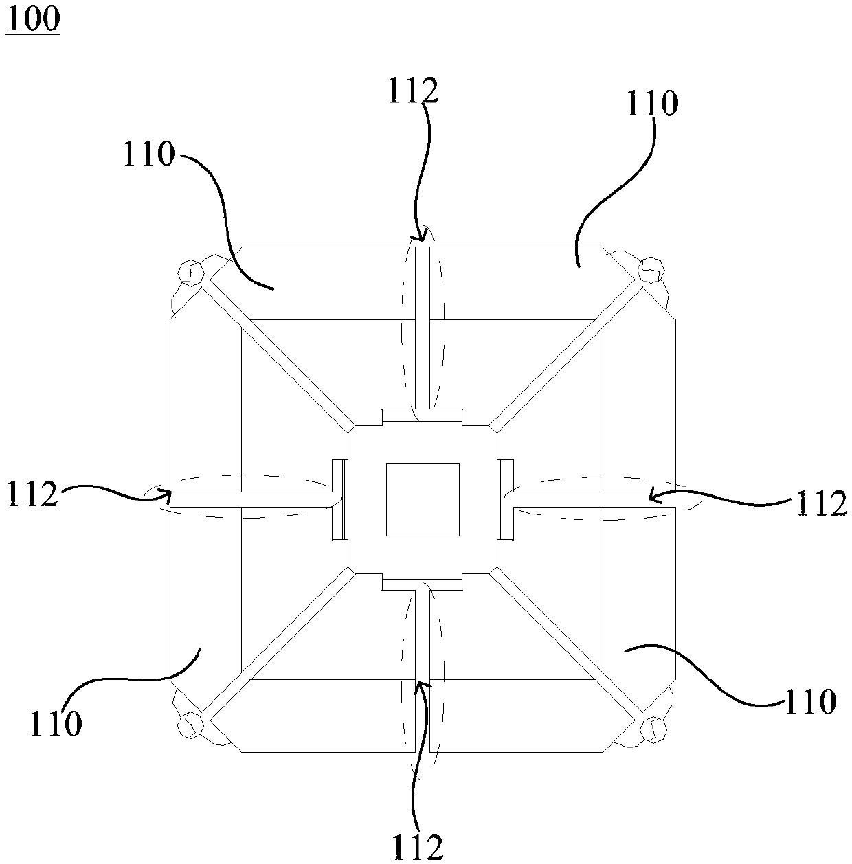 Multi-frequency antenna and low-frequency radiation unit for restraining common-mode resonance