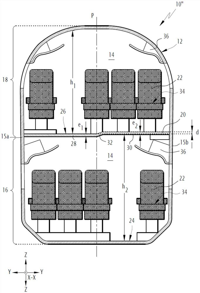 Multi-level car with staggered floor