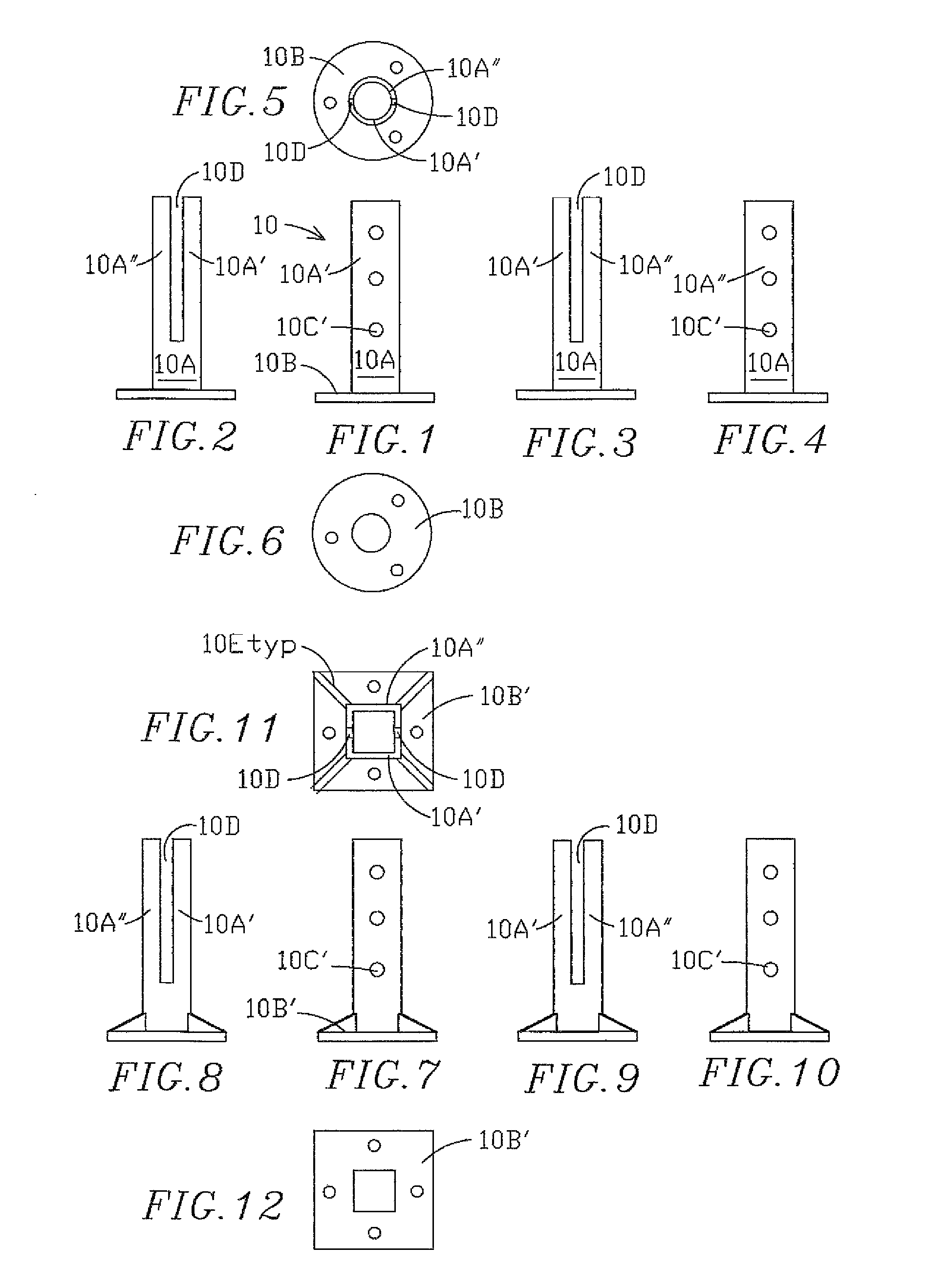 Universal bifurcated stanchion for handrail systems