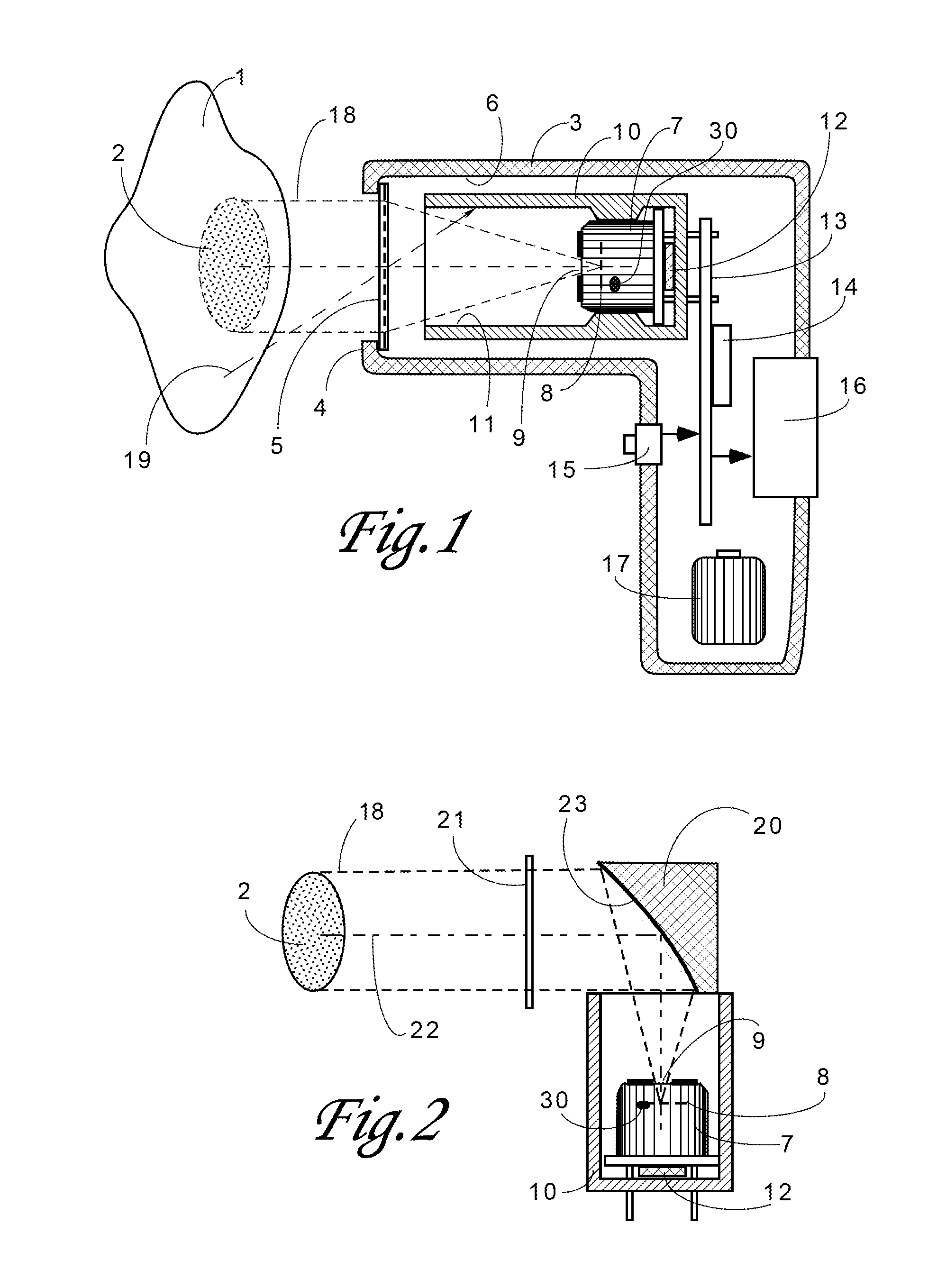 Non-contact medical thermometer with stray radiation shielding