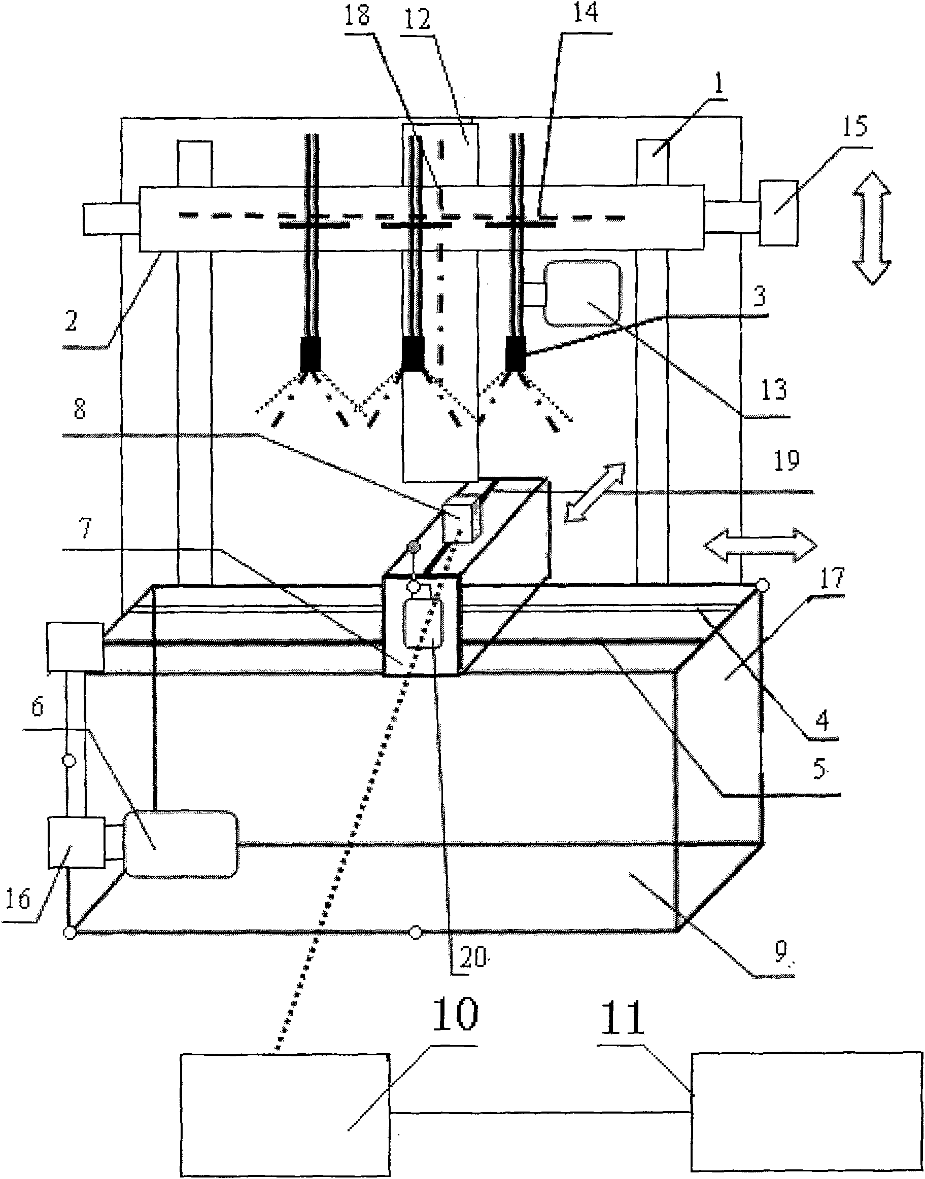 Slab caster two cold nozzle impact measuring system