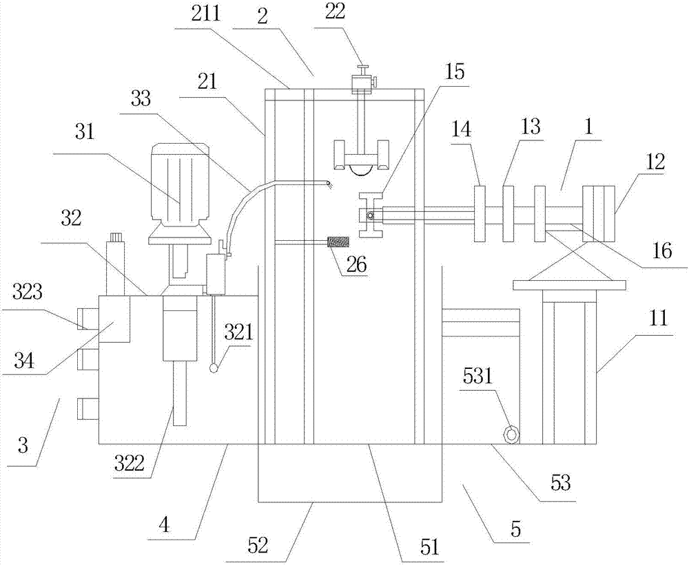 An oil cylinder cylinder cleaning machine with a cleaning liquid self-dispensing device