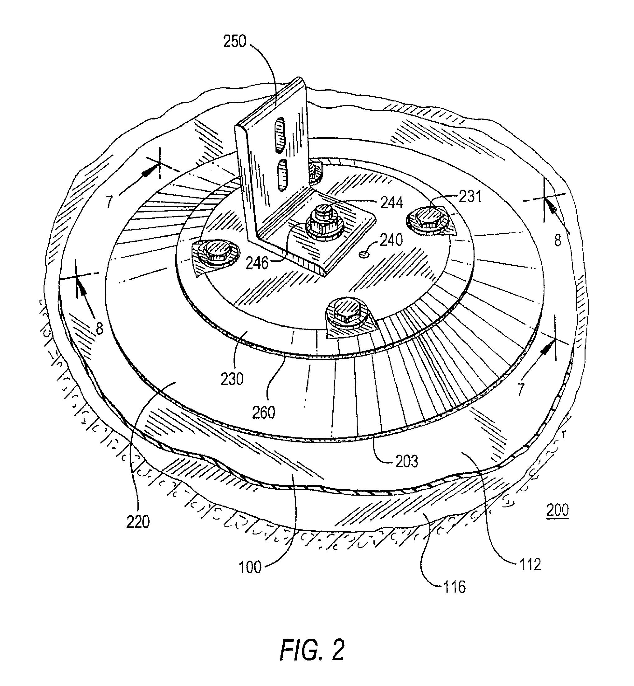 Non-invasive roof mounting adaptor and method for installing same