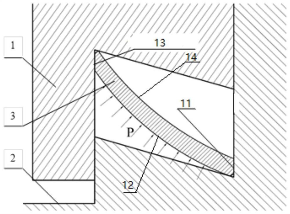 A self-tightening disc flange sealing structure