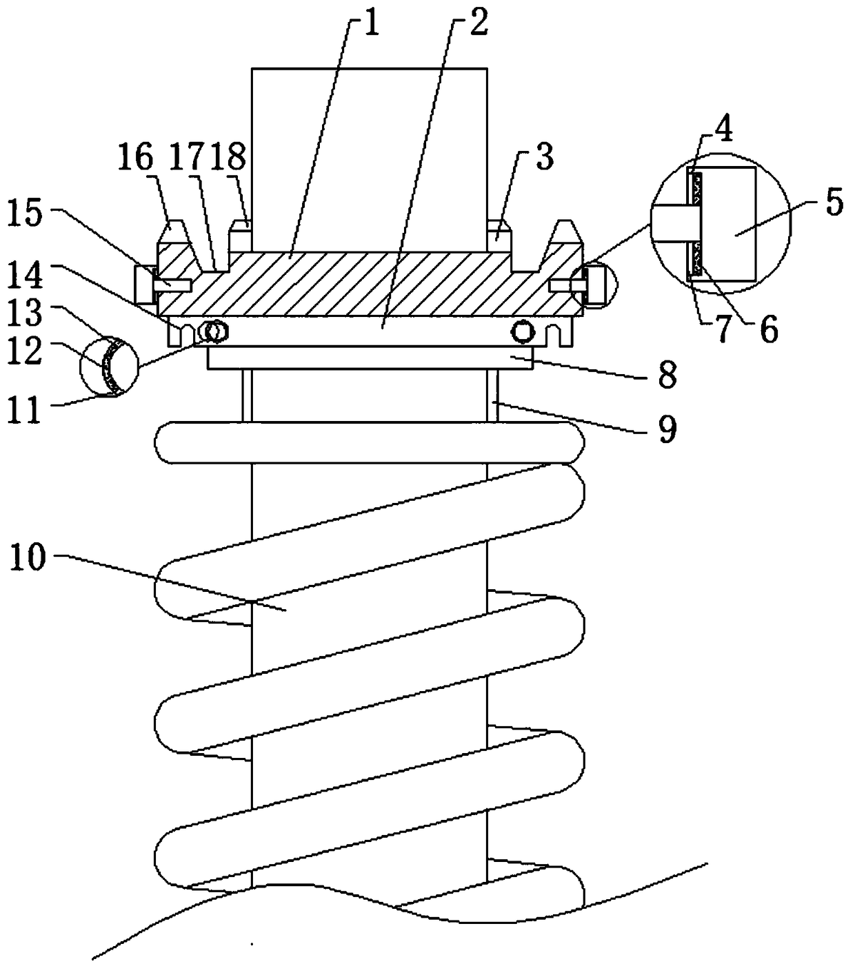 Fixed and stable automobile shock absorber skeleton