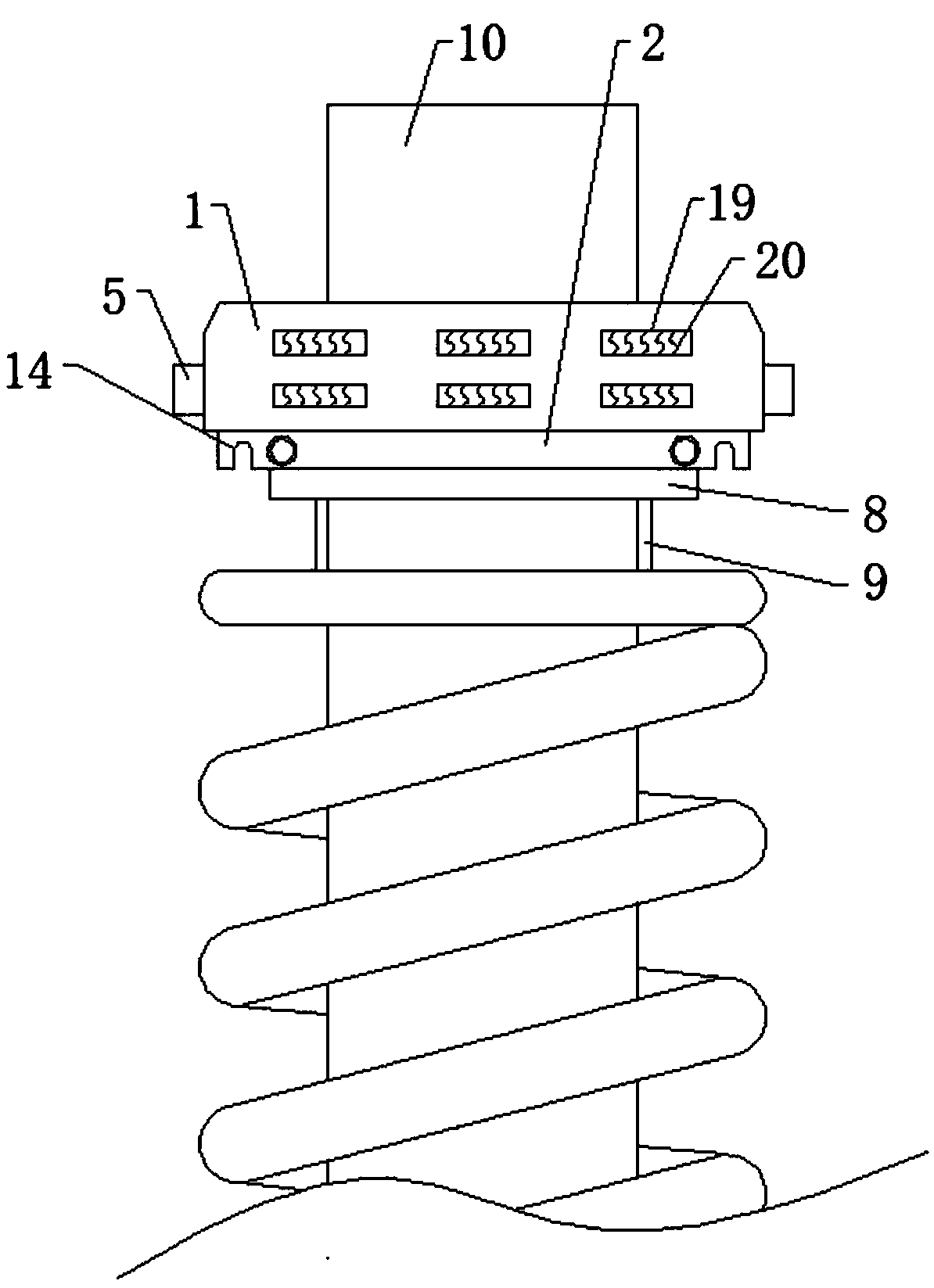 Fixed and stable automobile shock absorber skeleton