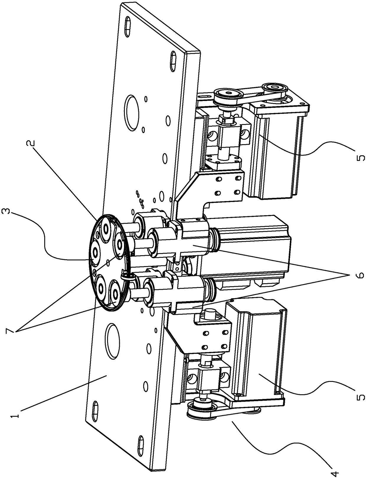 Automatic opening and closing device for wire storage ring for winding machine