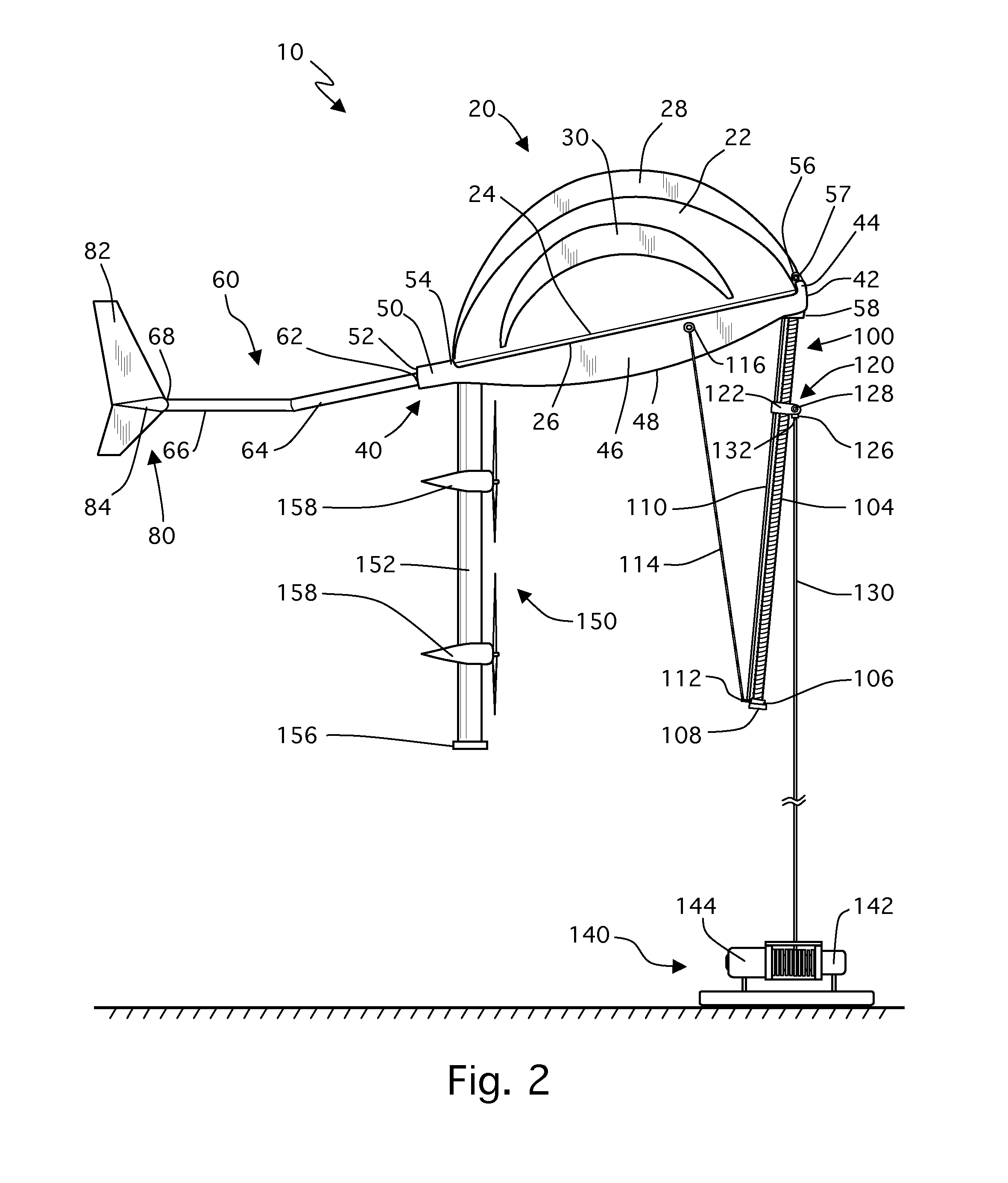 Vertically stable aerial platform