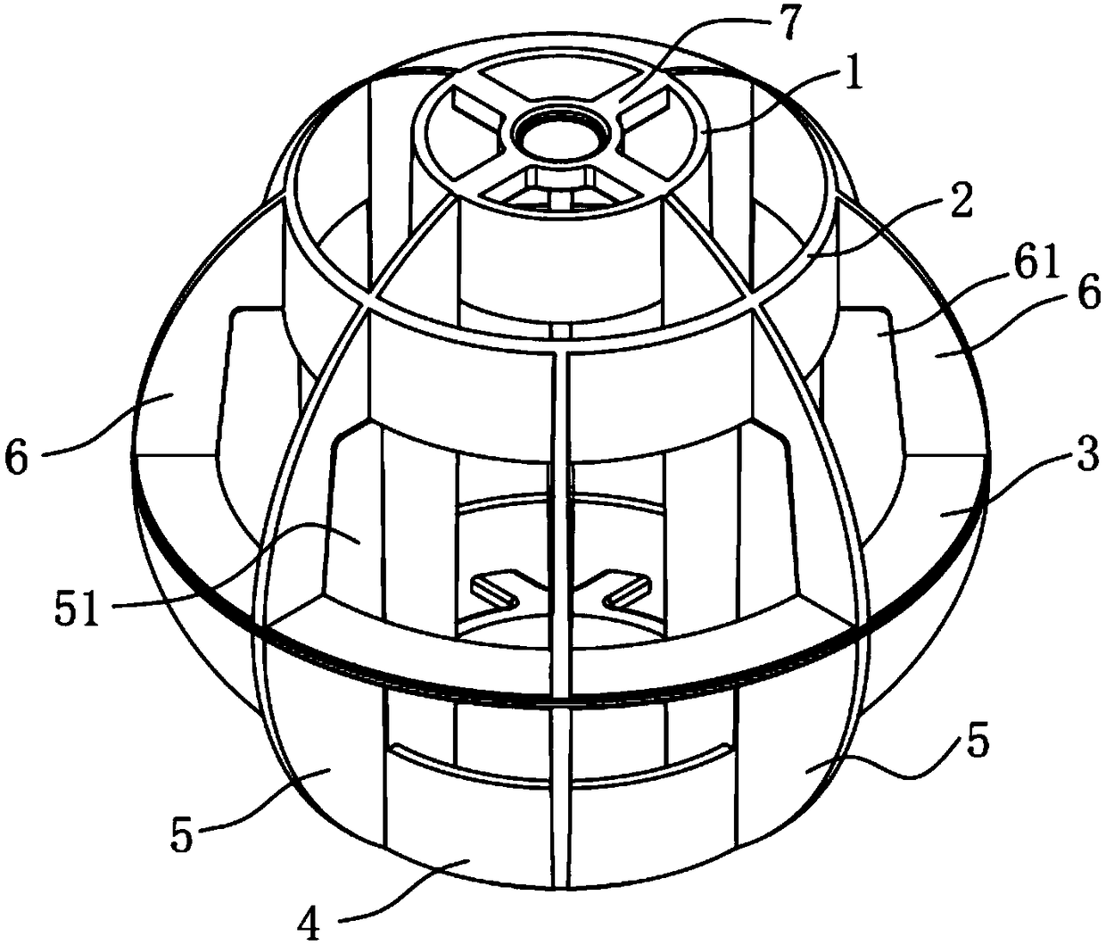 Non-metal explosion-proof ball