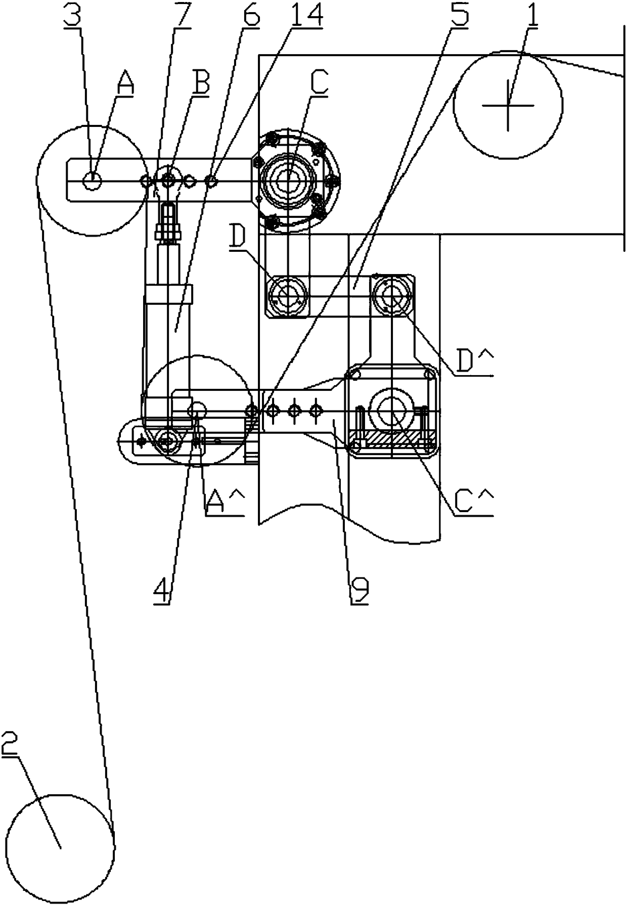 Splitting machine unwinding double-floating-roller mechanism and closed-loop control method thereof