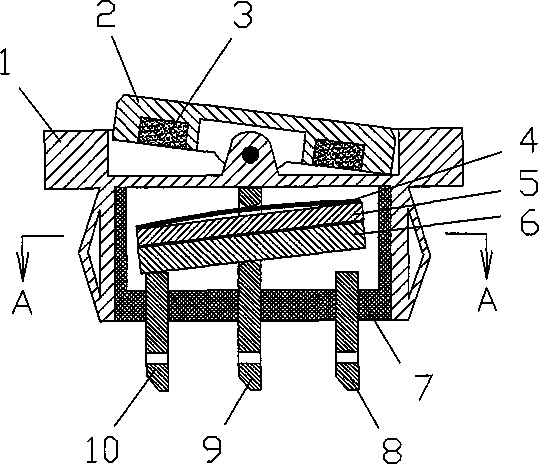 Highly explosion preventing wane type switch