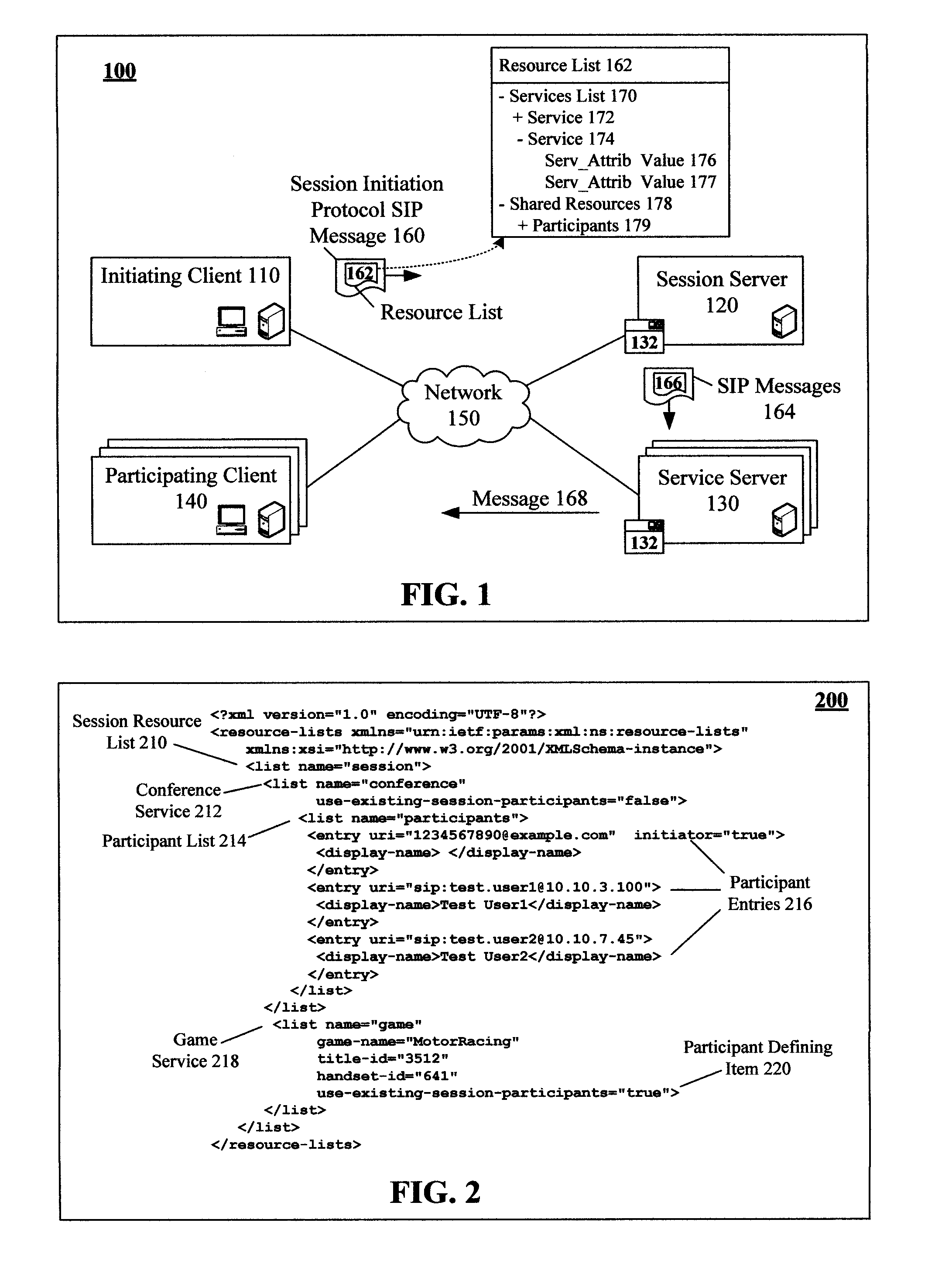 Invoking multiple sip based services during a single communication session using resource lists