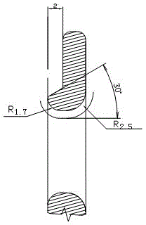 Single end strip of automobile safety belt and preparation method thereof