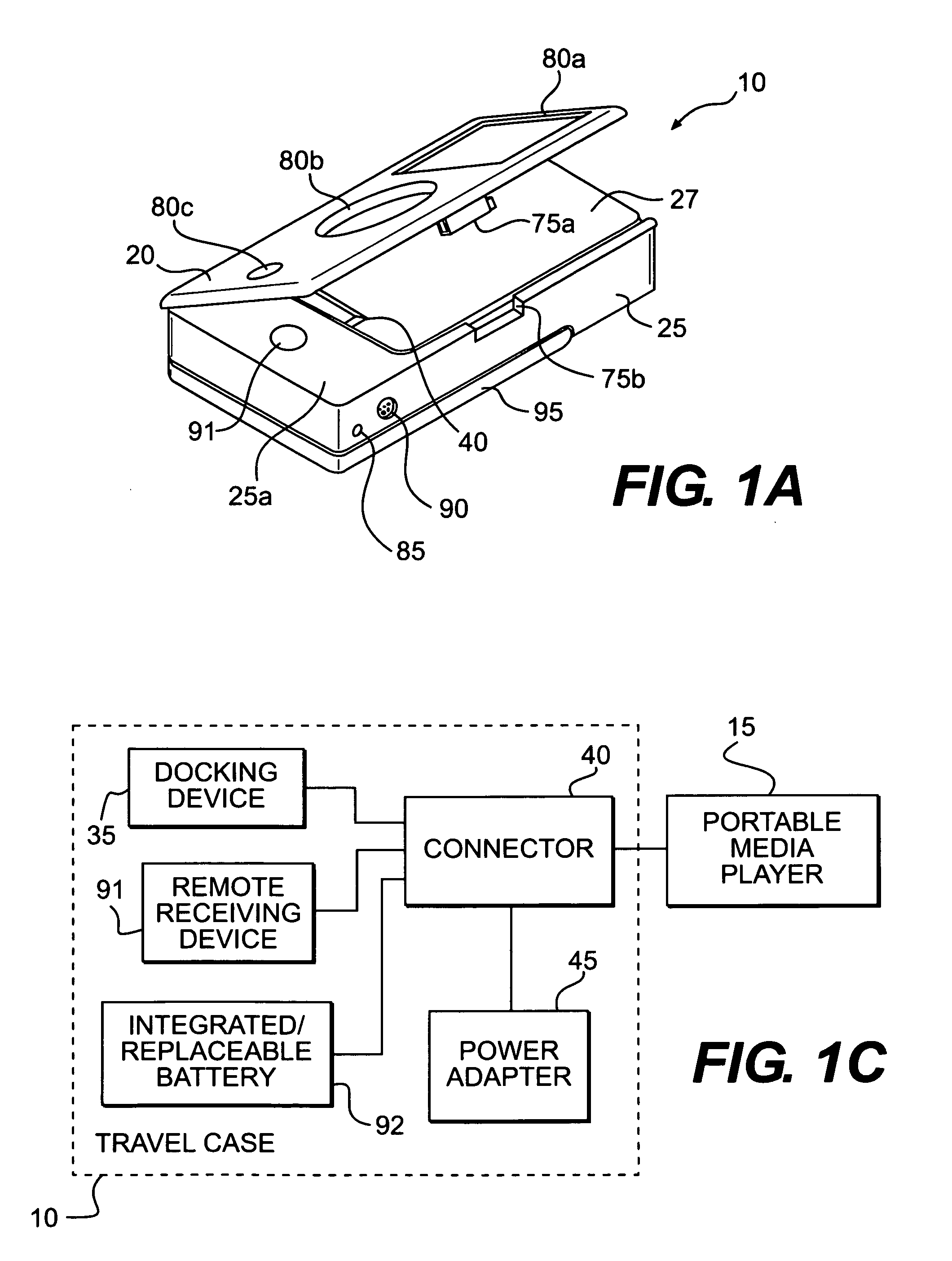 Travel case for a portable electronic device