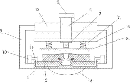 Air conditioner fin cold-punching die capable of preventing waste material jumping