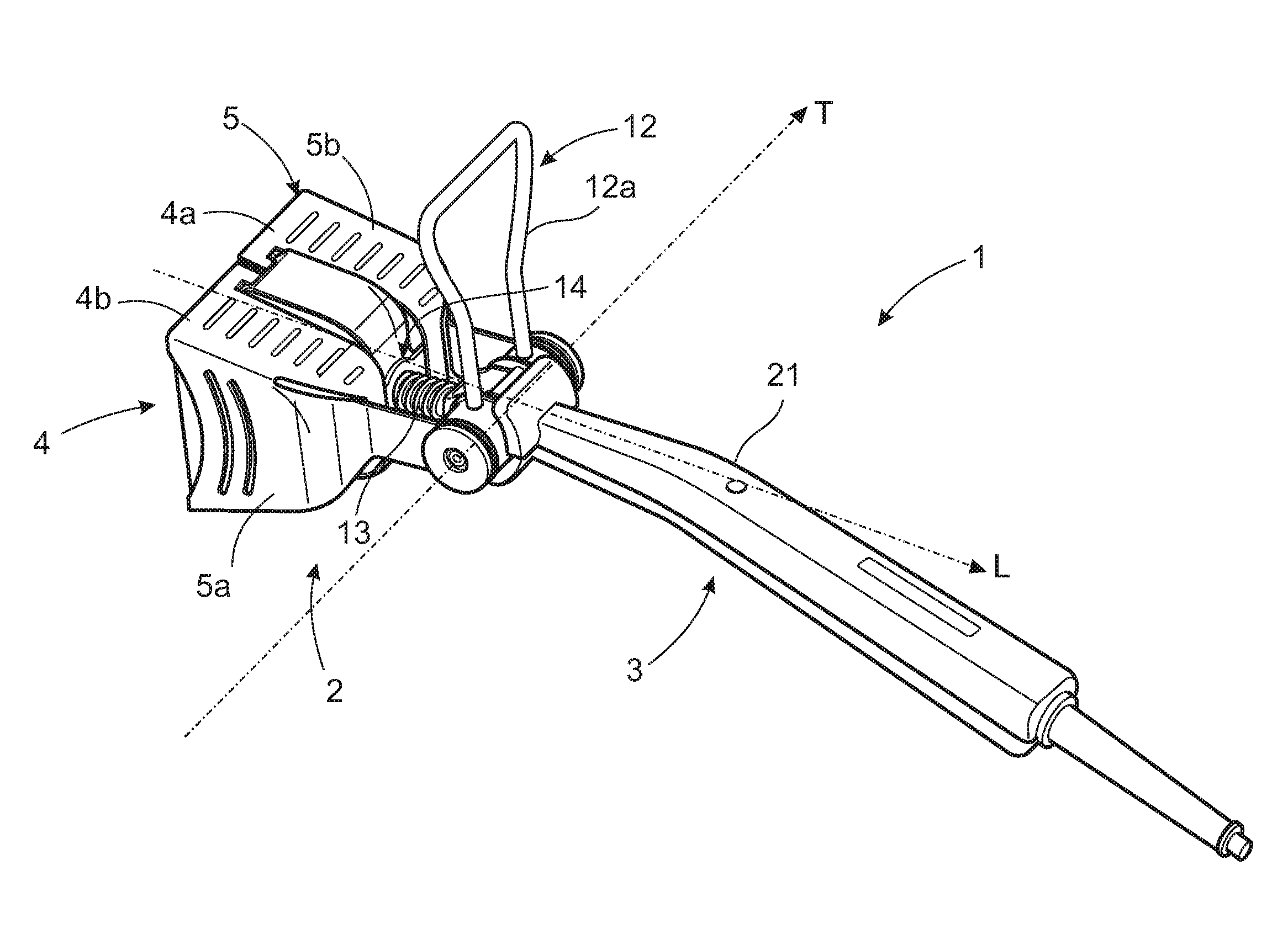 Device for applying heat radiation to a surface