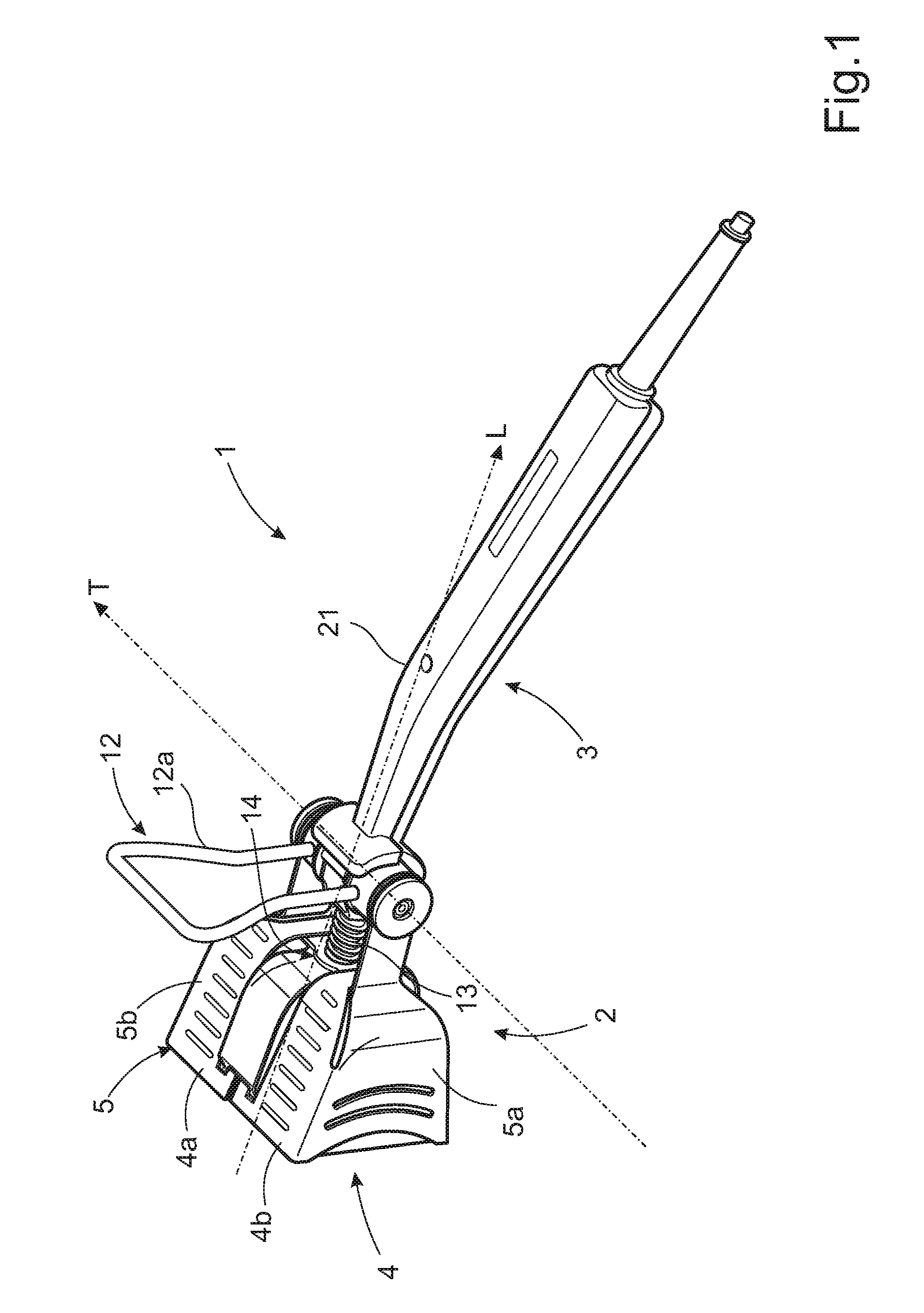 Device for applying heat radiation to a surface