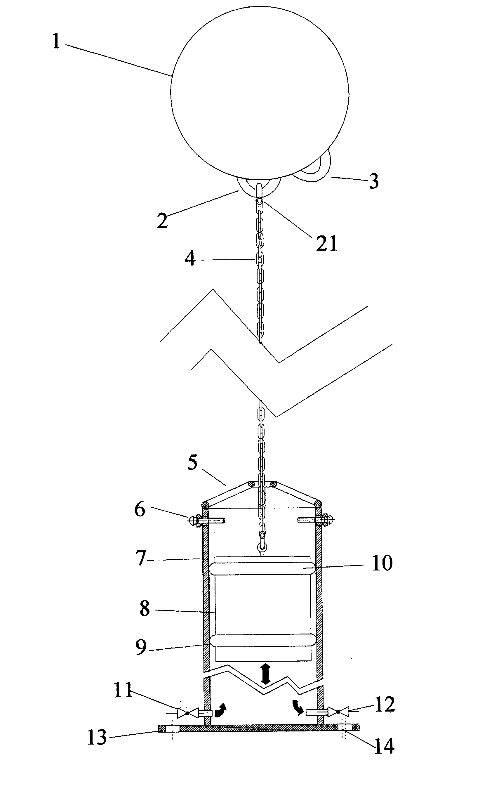 Wave and tide actuated energy pump