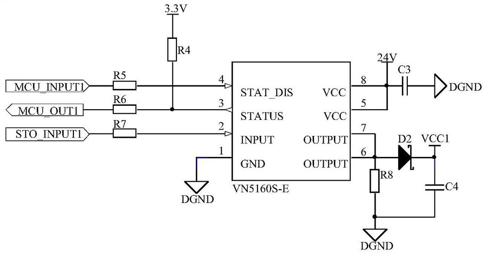 Dual-channel safety torque turn-off circuit and dual-channel safety torque turn-off method