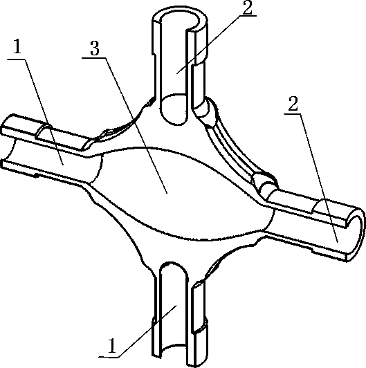 Parallel cross-connection communication pipe fitting