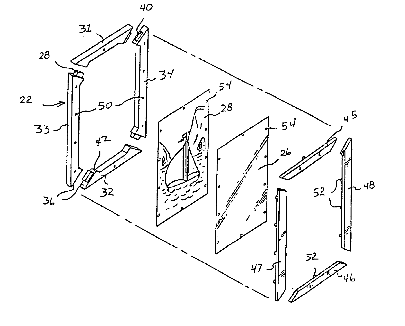 Framing system for securing and displaying flat sheet materials