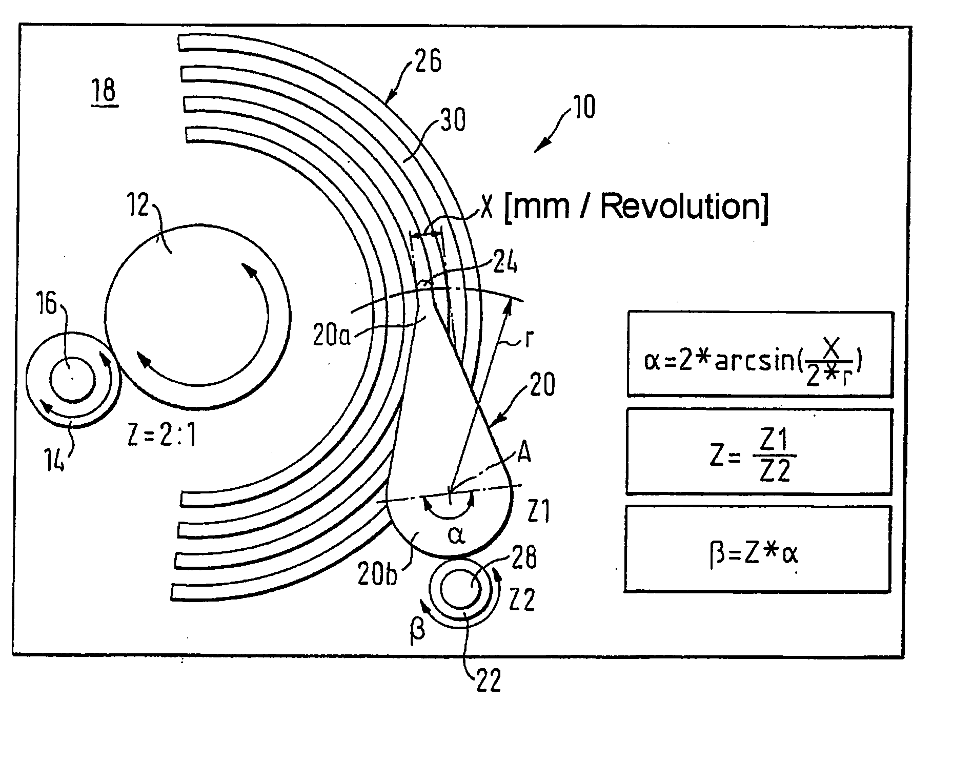 Device for determining an absolute angle of rotation