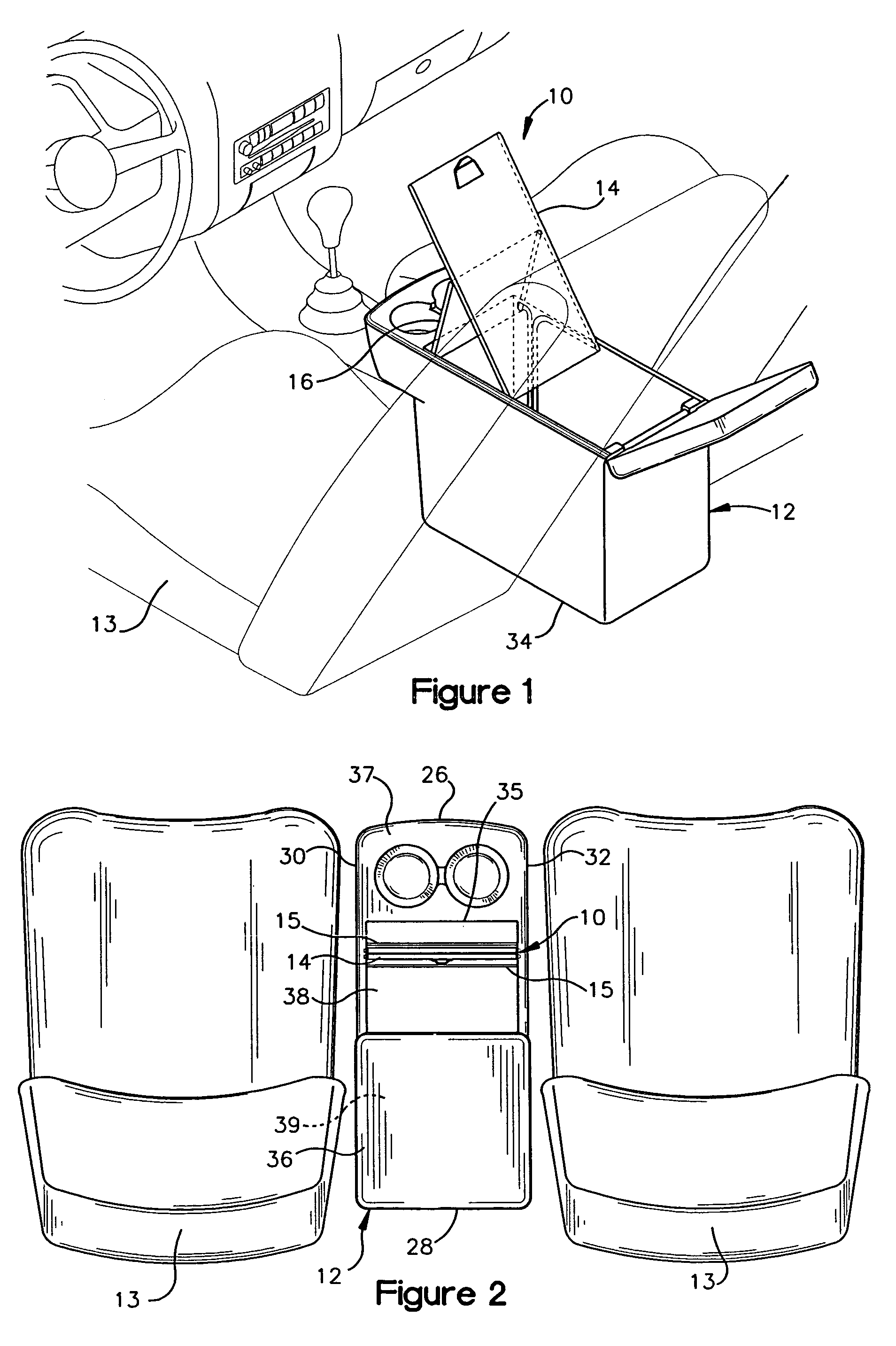 Expandable writing panel for a vehicle console