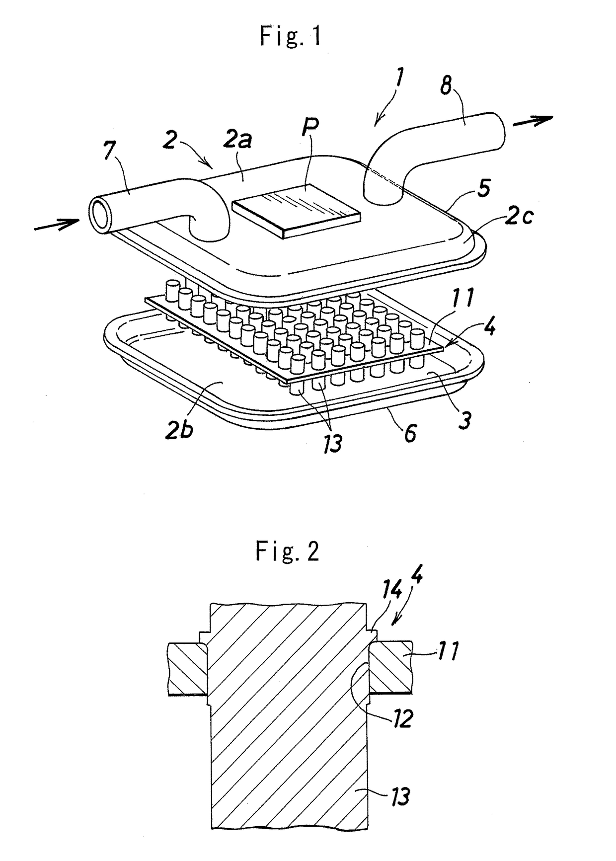 Liquid-cooled-type cooling device and manufacturing method for same