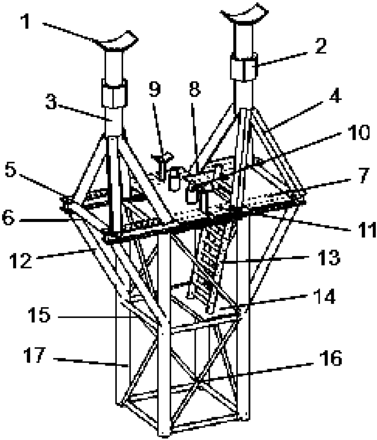 Novel precisely adjustable large-span steel pipe truss unloading bracket and using method thereof