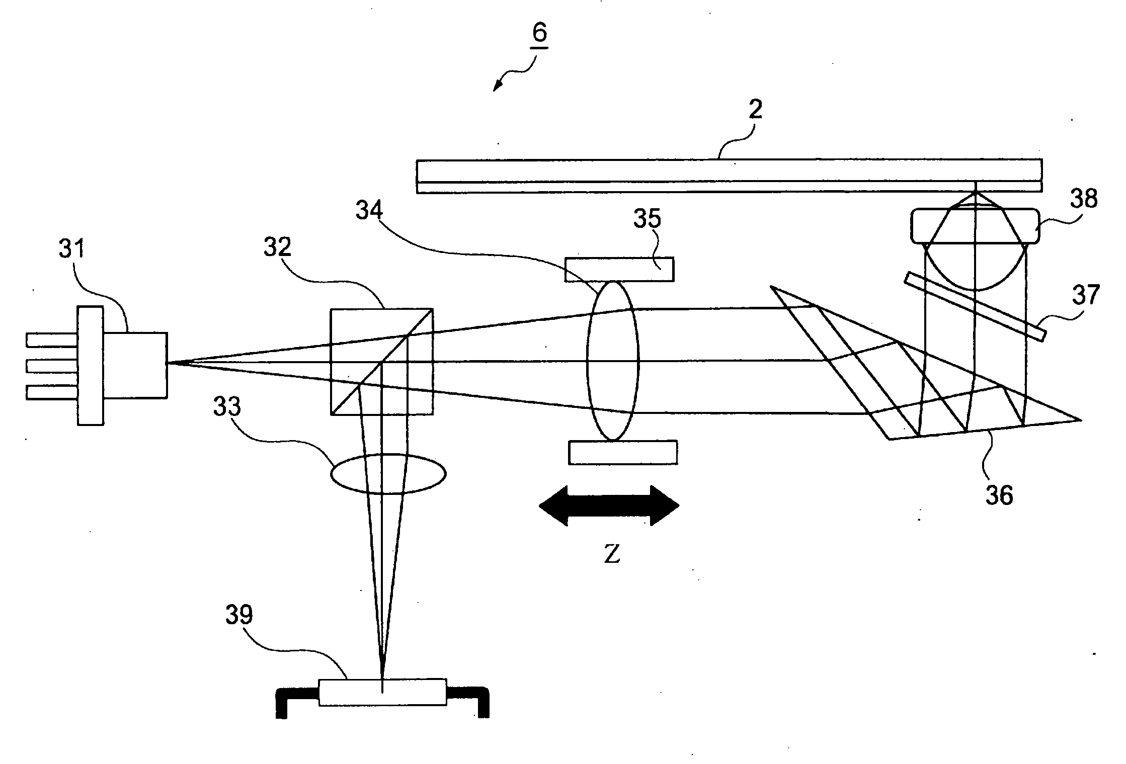 Optical disc apparatus, optical pickup apparatus, and method for reducing astigmatism