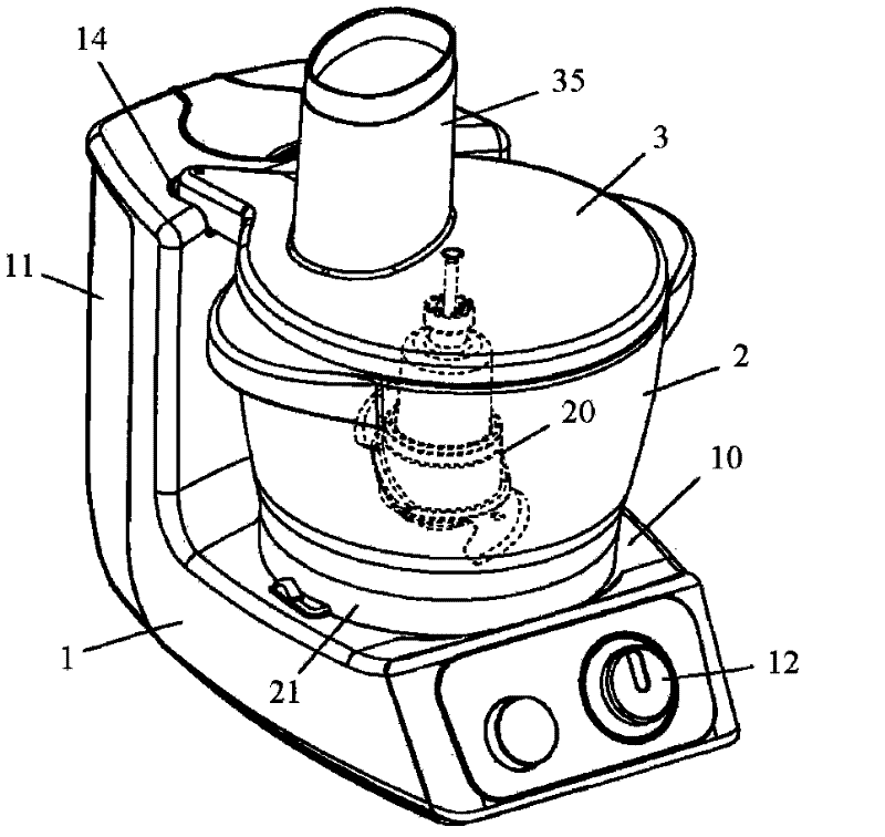 Electrical kitchen appliance comprising a work container sealed by a removable cover