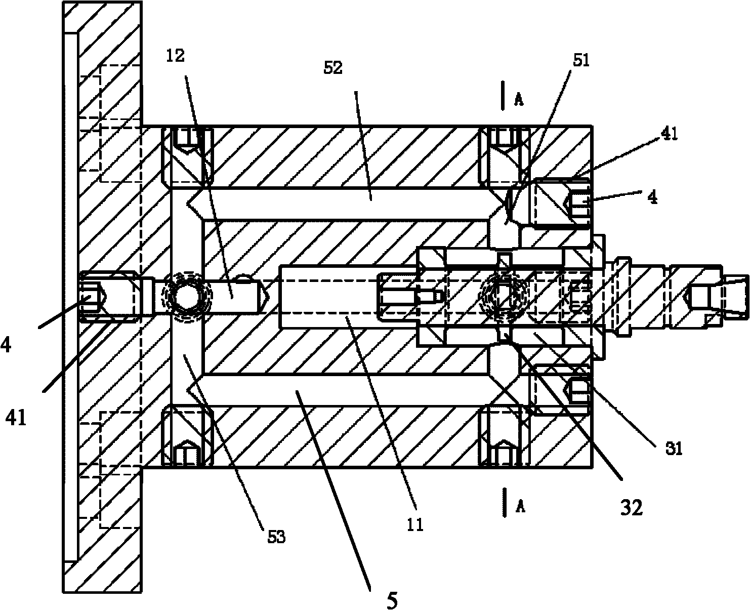 Hydraulic clamp for processing spindle taper hole