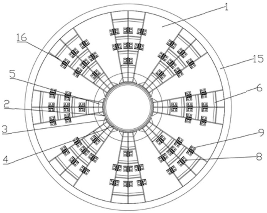 Fan foundation reinforcing structure and reinforcing method thereof