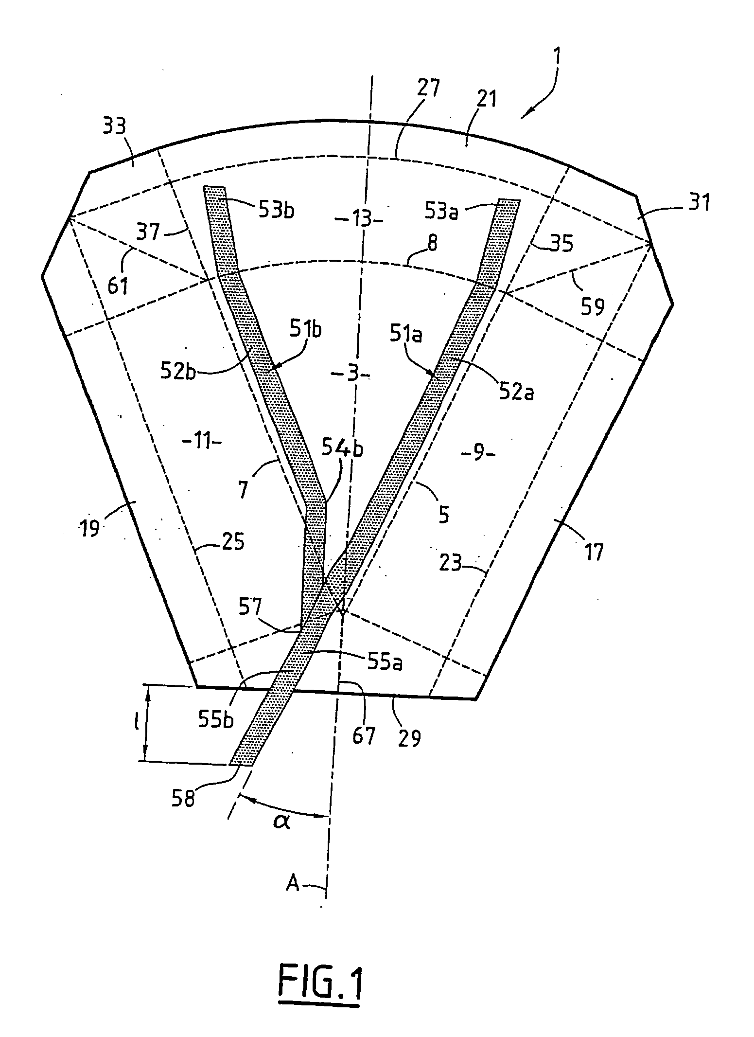 Element for producing a package for packaging a food product, corresponding package, assembly comprising such a package and a food product, cutting installation and method