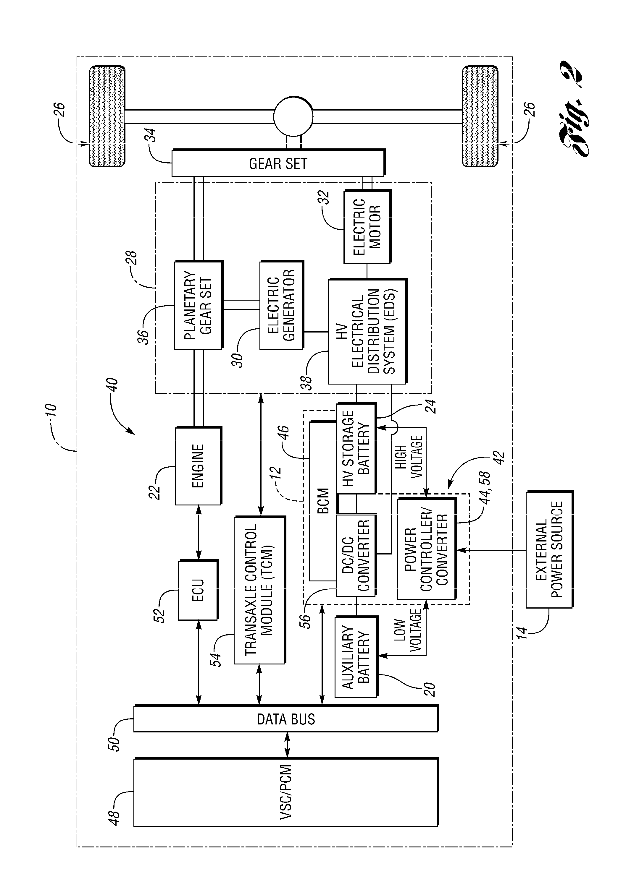 Method And System For Charging An Auxilary Battery In A Plug-In Electric Vehicle