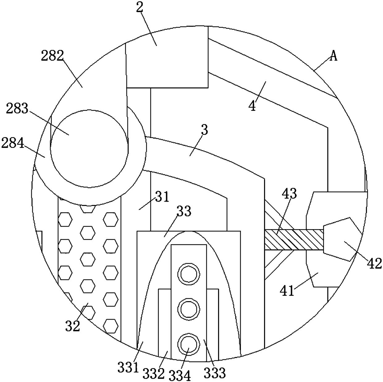 Unloading device for shelling treatment of deep-fried broad beans