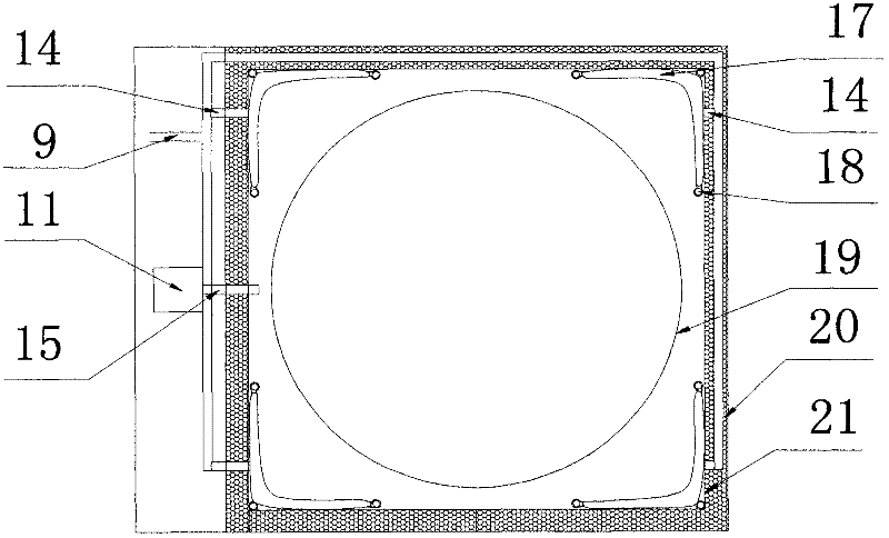 Device for gas displacement of working chambers of oven and sintering furnace