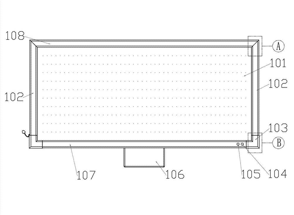 Batten type automatic overturning back cleaning blackboard