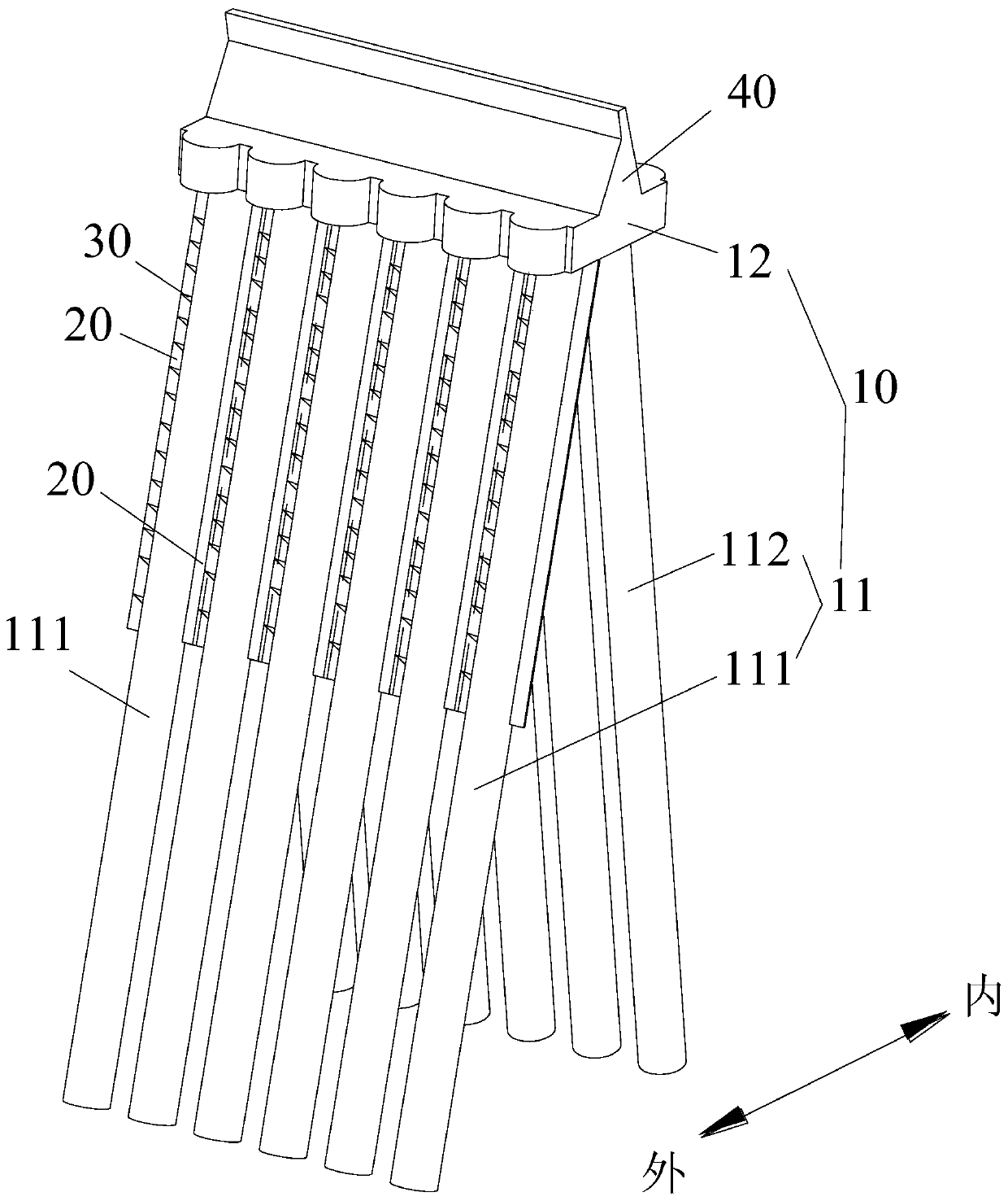 Wave-permeable breakwater